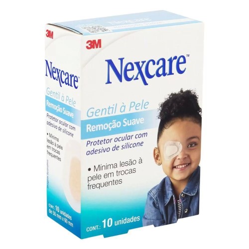 Protetor Ocular Nexcare Infantil Gentil à Pele Remoção Suave 50mm x 60mm 10 Unidades