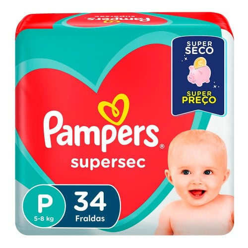 Fralda Pampers Supersec P - 34 Unidades