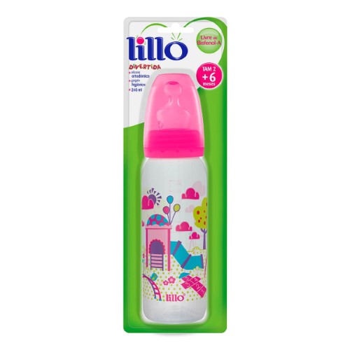 Mamadeira Lillo Divertida Cor Rosa 240ml