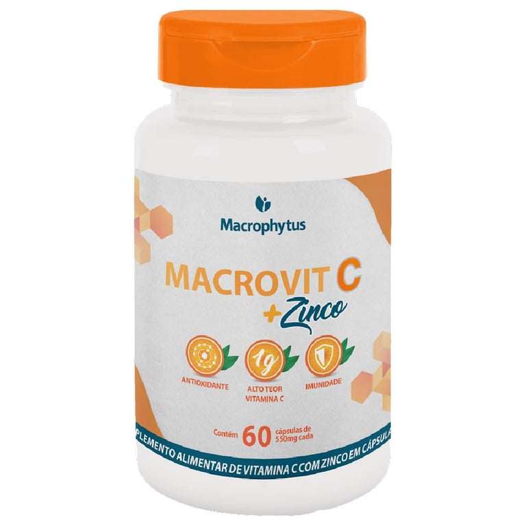 Macrovit C + Zinco Macrophytus frasco com 60 cápsulas