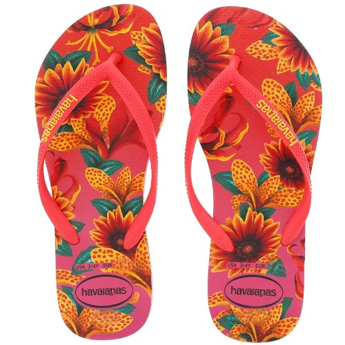 Chinelo Havaianas Slim Floral Rosa 35/36