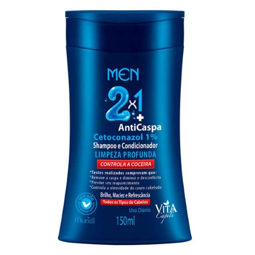 Shampoo 2 em 1 Vita Capili Men Anticaspa Limpeza Profunda com 150ml