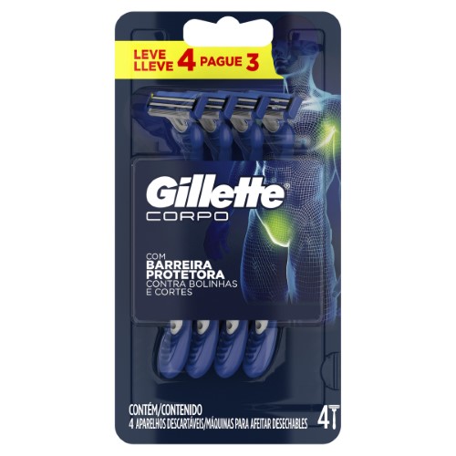 Aparelho para Depilação Gillette Corpo Descartável Leve 4 Pague 3