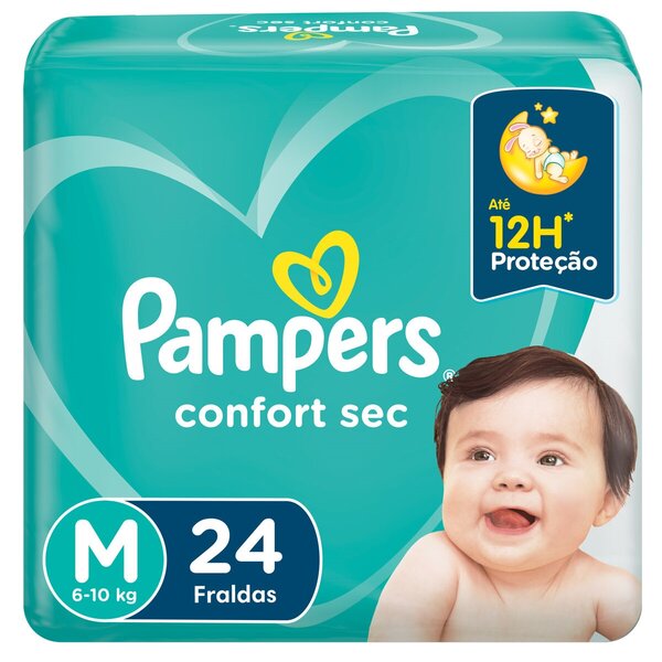 Fralda Pampers Confort Sec M - 24 Unidades