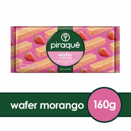 Biscoito Piraque Wafer Morango 160G - Piraque