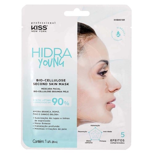 Máscara Facial Bio-Cellulose Kiss NY Hidra Young