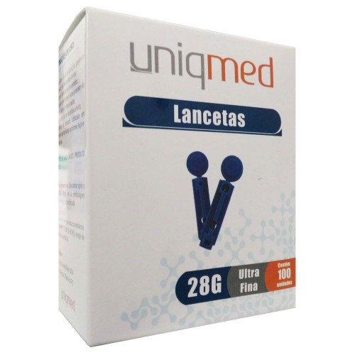 Lancetas Uniqmed Universal 28G com 100 Unidades