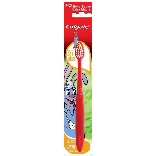 Escova Dental Infantil Colgate Dr Rabbit 2+ Anos Extra Macia Cores e Personagens Sortidos com 1 Unidade