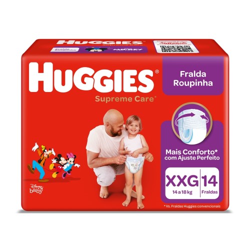 Fralda Huggies Roupinha Fashion Supreme Care XXG 14 Unidades