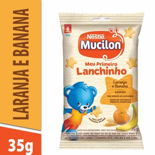 Snack Mucilon Meu Primeiro Lanchinho Sabor Laranja e Banana 35g