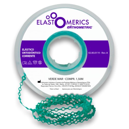 Elastômeros Corrente 1,5m Verde Mar - Orthometric