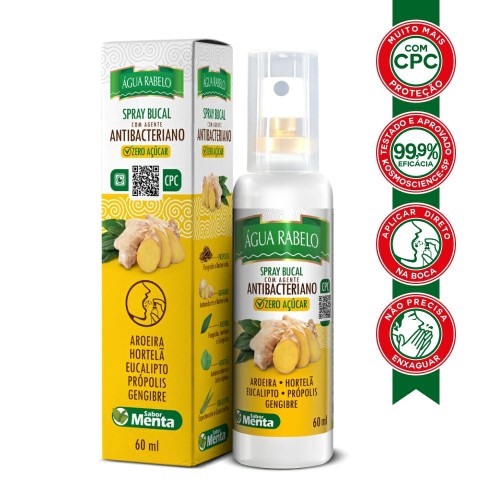 Spray Bucal Água Rabelo Antibacteriano Gengibre 60ml