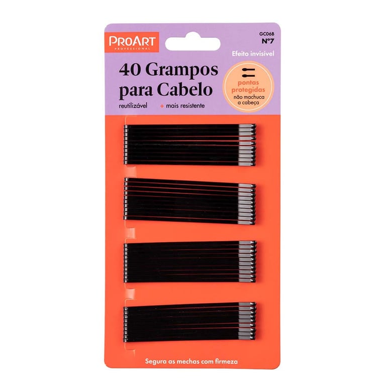 Grampos Para Cabelo ProArt N7 Preto