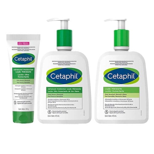 Cetaphil Kit – Hidratante Corporal + Hidratante Advanced Moisturize + Loção Hidratante