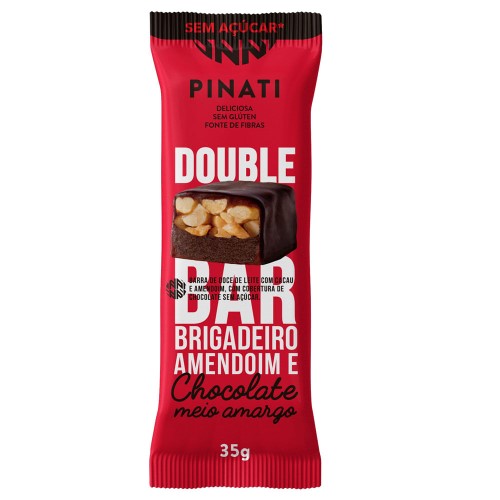 Barra Pinati Double Bar Brigadeiro Amendoim e Chocolate Meio Amargo 35g