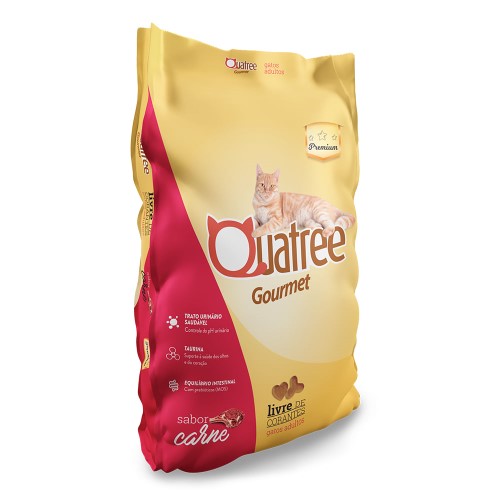 Ração para Gatos Adultos Quatree Gourmet Sabor Carne 1Kg