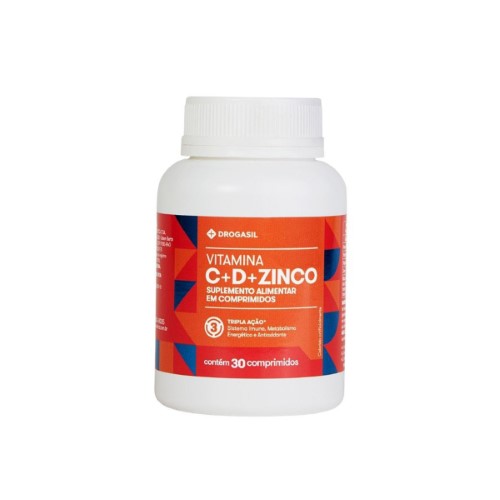 Vitamina Drogasil Tripla Ação Vitamina C 500mg + D 400UI + Zinco 10mg