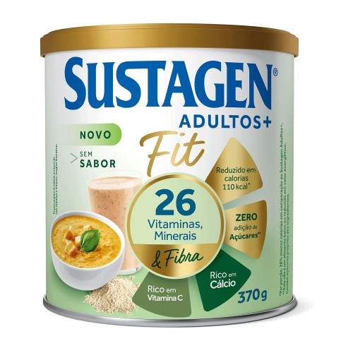 Suplemento Alimentar Sustagen Adultos+ Fit Sem Sabor 370g