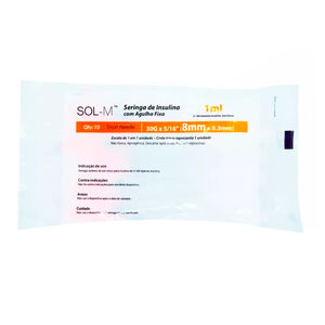 Seringa Insulina Sol-m 1 Ml 8 X 0,3 Bag C/10