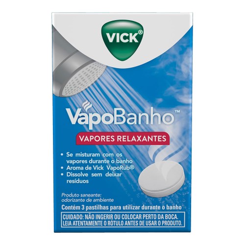 Vapores Relaxantes Vick VapoBanho 3 Unidades