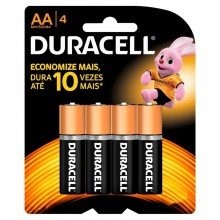 Pilha Duracell AA Alcalina 4 Unidades