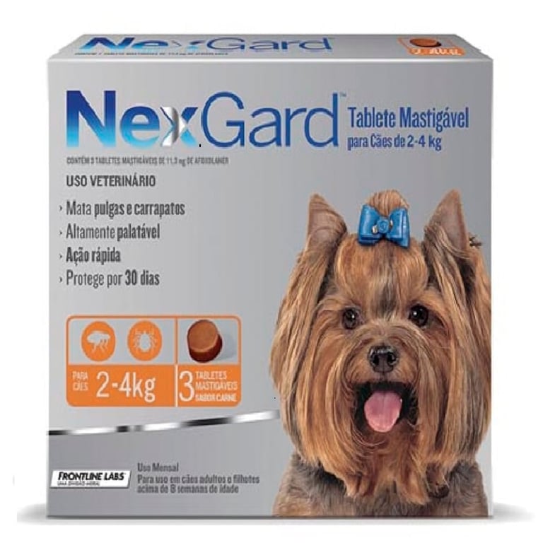 Nexgard P Cães 2 A 4kg 3 Tabs Antipulgas E Carrapatos Boehringer