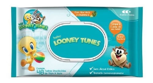 Toalha umidecida Baby Looney Tunes 48 unidades