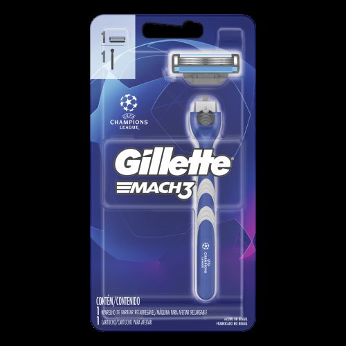 Aparelho de Barbear Gillette Mach3 Edição UEFA Champions League com 1 Unidade + 1 Carga