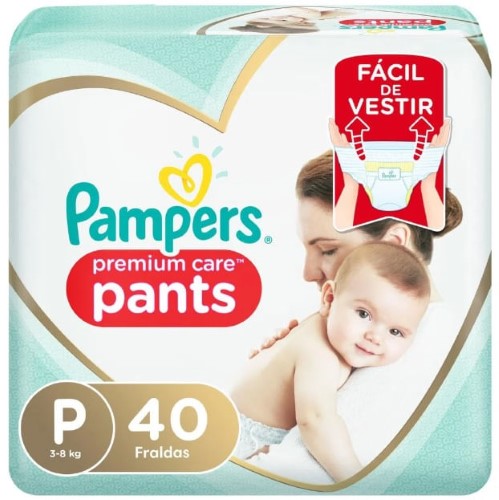 Fralda Pampers Premium Care Pants P 40 unidades