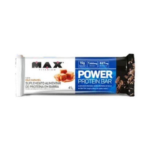 Barra de Proteína Max Titanium Power Protein Bar Sabor Milk Caramel 41g