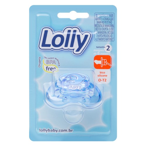 Chupeta Lolly Oceano Master Silicone Ortodôntico 6+ Meses Desenhos Sortidos Azul com 1 Unidade