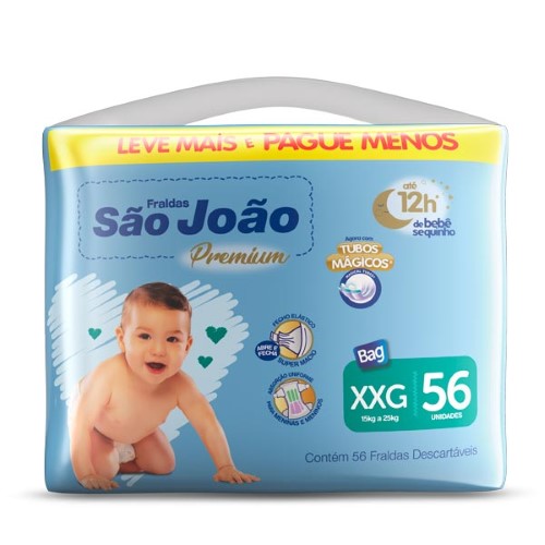 Fralda São João Premium Bag XXG C/ 56Un