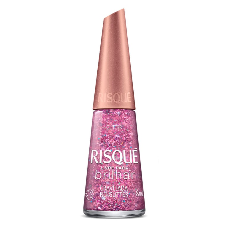 Esmalte Risqué Livre Para Brilhar Cravejada No Glitter 8ml