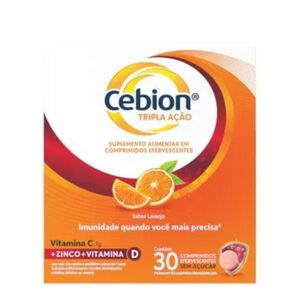 Vitamina C + D + Zinco - Cebion Tripla Ação 1G 30 Comprimidos Efervescentes