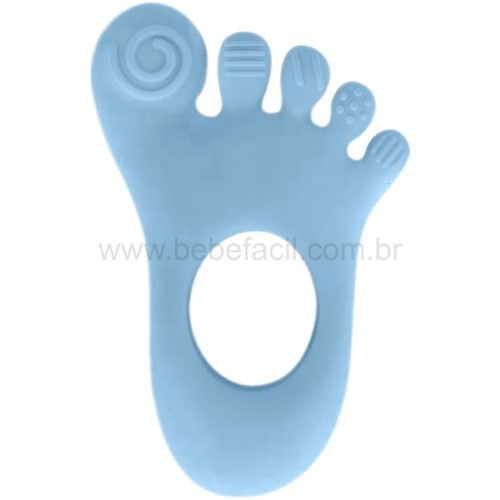 Mordedor de Pezinho para Bebê Buba Baby Azul com 1 unidade