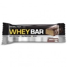 Barra de Proteína Whey Bar Probiótica Sabor Cookies & Cream com BCAA e 16g de Proteína 40g