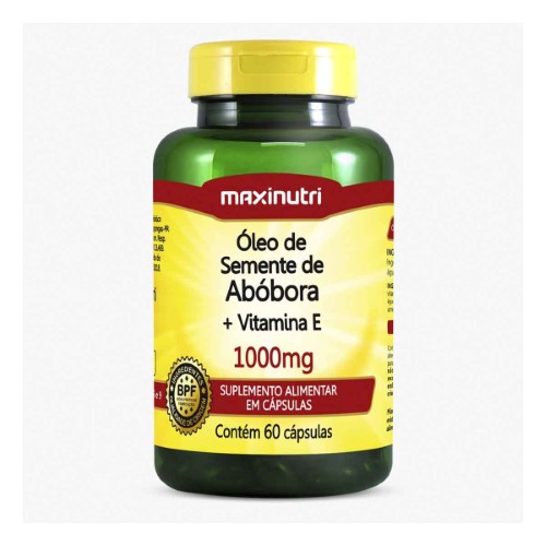 Óleo de Semente de Abóbora + Vitamina E Maxinutri 60 cápsulas