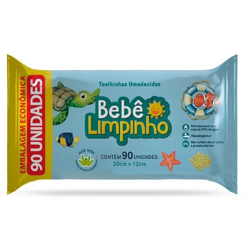 Lenços Umedecidos Bebe Limpinho C/90Un