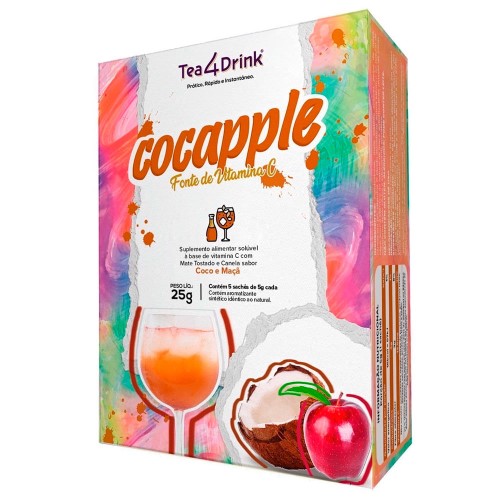 Tea 4 Drink Cocapple Coco e Maçã com 5 Sachês de 5g cada