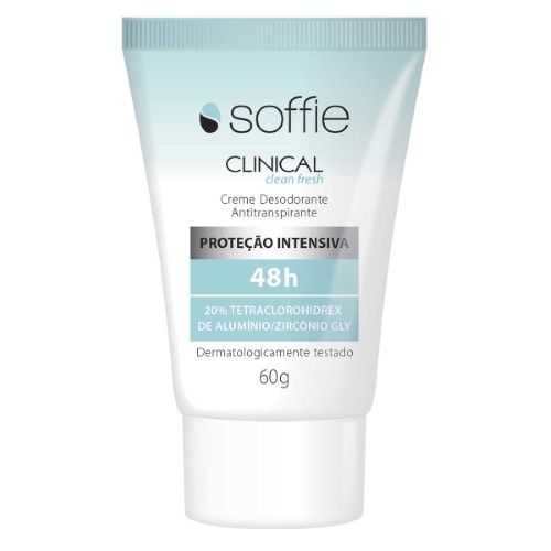 Creme Desodorante Antitranspirante Soffie Clinical Clean Fresh 48h com 60g