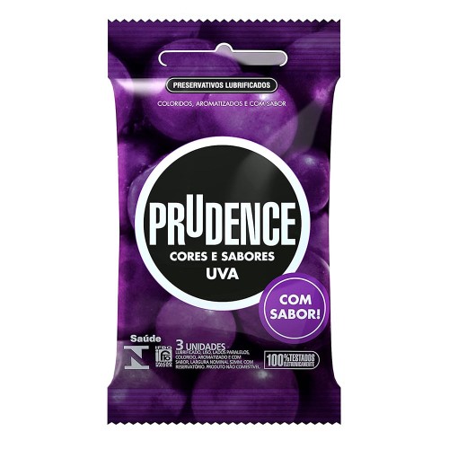 Preservativo Prudence Cores e Sabores Uva 3 Unidades