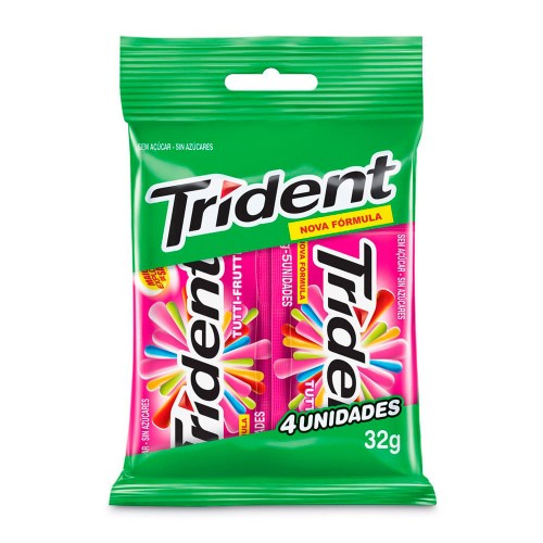 Goma de Mascar Trident Tutti-Frutti 32g com 4 Unidades