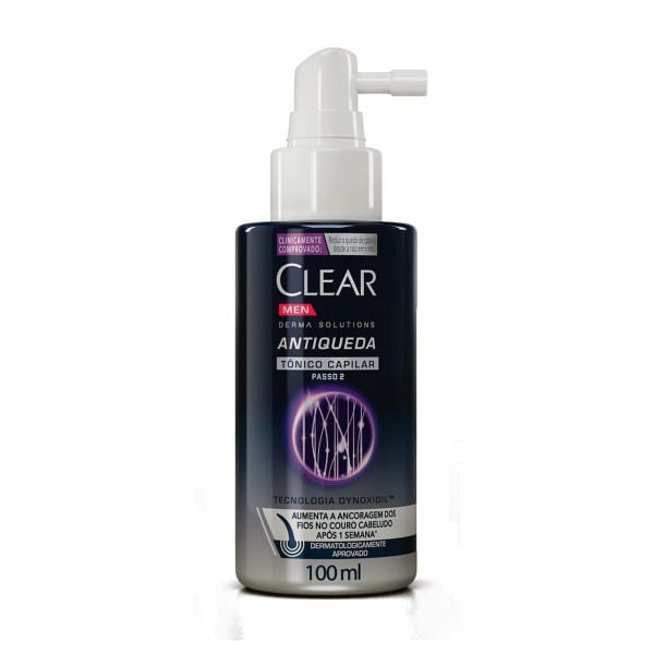 Tônico Capilar Clear Men Derma Solution Antiqueda Com 100ml