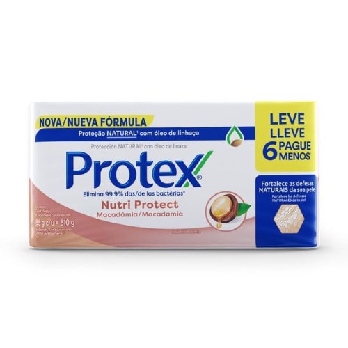 Sabonete em Barra Protex Nutri Protect Macadâmia 85g cada Leve 6 Pague 5