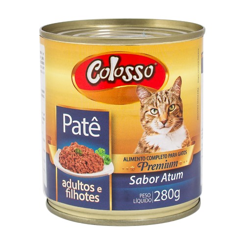 Patê para Gatos Colosso Premium Adultos e Filhotes Sabor Atum Lata com 280g