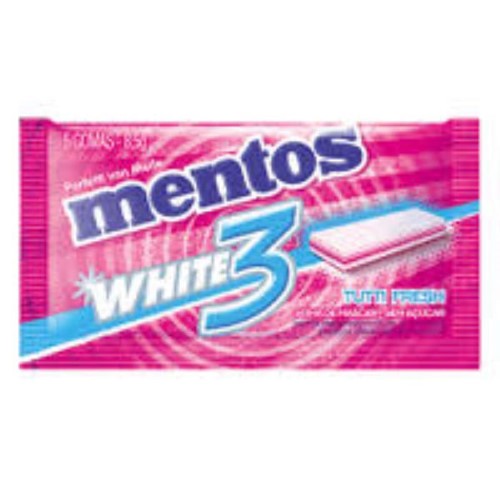 Goma De Mascar Mentos Pure Wht Tutti Frutti Fresh Sleeb 8,5G - Mentos