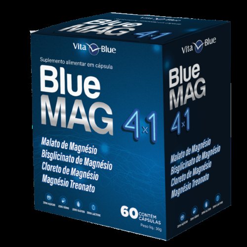 Mag Blue 4 em 1 Suplemento Alimentar com 60 Capsulas