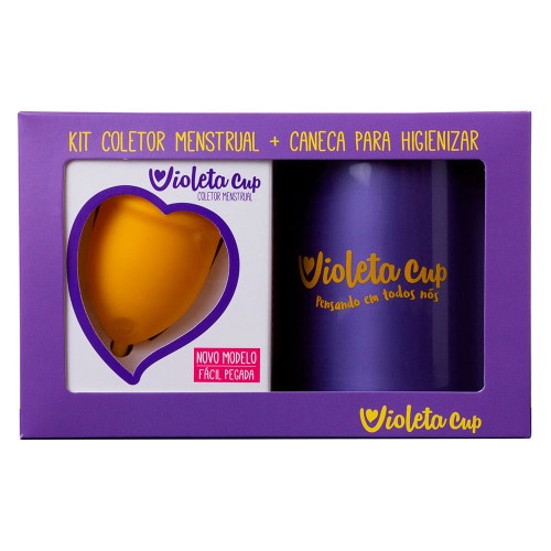 Violeta Cup Coletor Menstrual Kit – Coletor Menstrual Tipo A Amarelo + Caneca