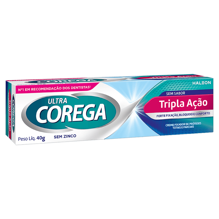 Creme Fixador De Próteses Ultra Corega Tripla Ação Sem Sabor 40g