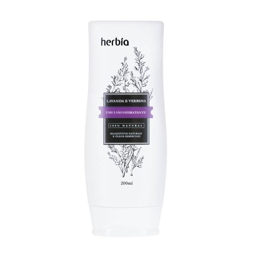 Emulsão Hidratante Natural Lavanda e Verbena Branca 200ml - Herbia